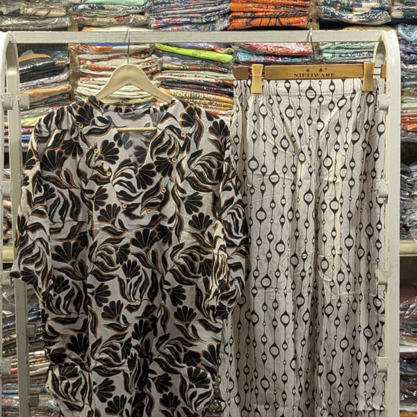 PRINTED 2 PCS SUIT WITH BALLOON PANTS ✨💛