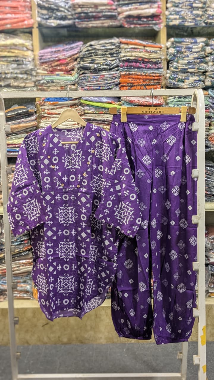 PRINTED 2 PCS SUIT WITH BALLOON PANTS ✨💛