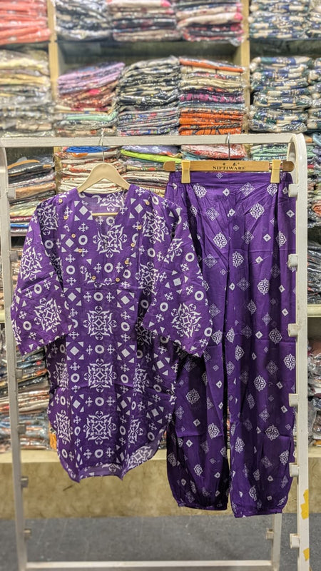 PRINTED 2 PCS SUIT WITH BALLOON PANTS ✨💛
