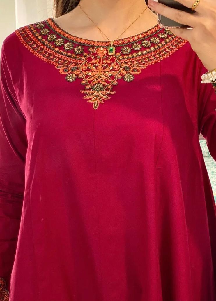 NAQOOSH Inspired Long Length Maxi – 3 Piece Semi Formal Suit