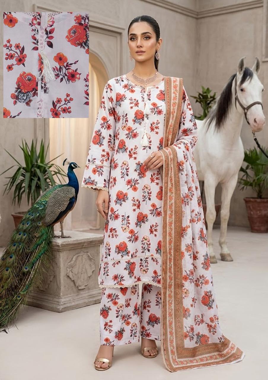 Zebaish Premium Lawn 3 Piece Suit ✨