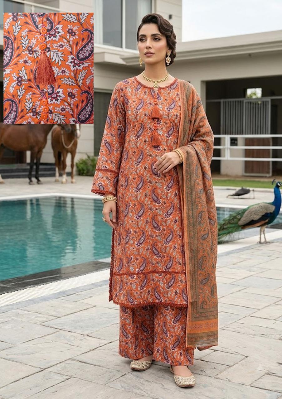 Zebaish Premium Lawn 3 Piece Suit ✨