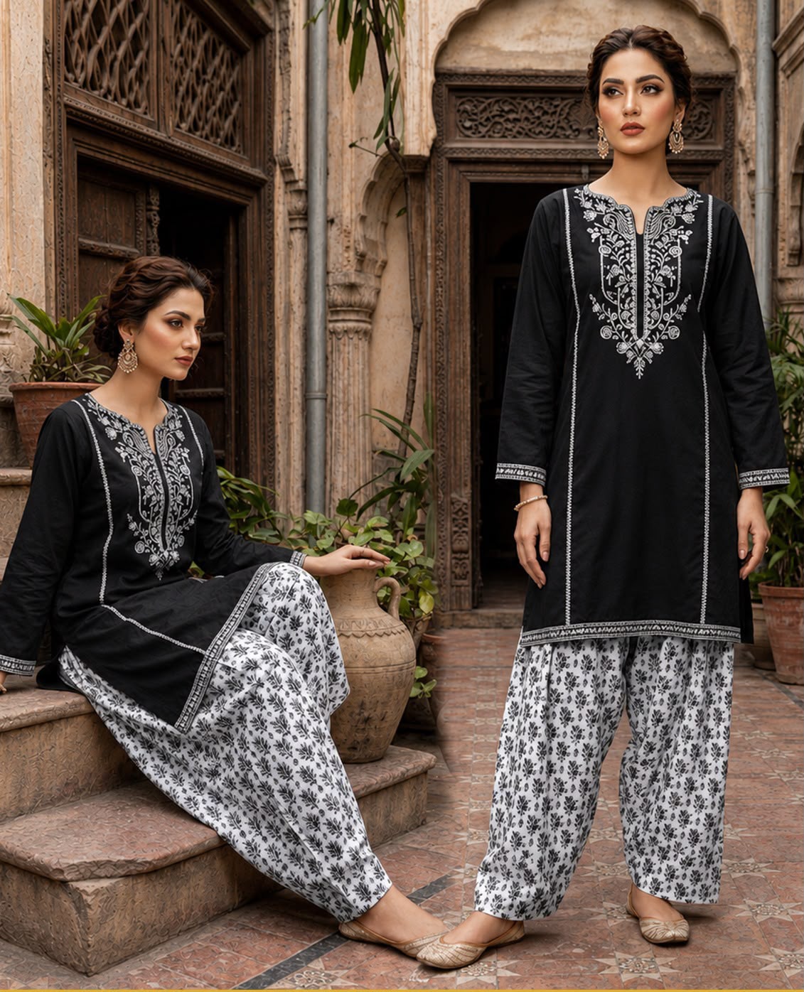 🌼 Self Jacquard Lawn Chicken Kari – Premium 2 Piece Suit