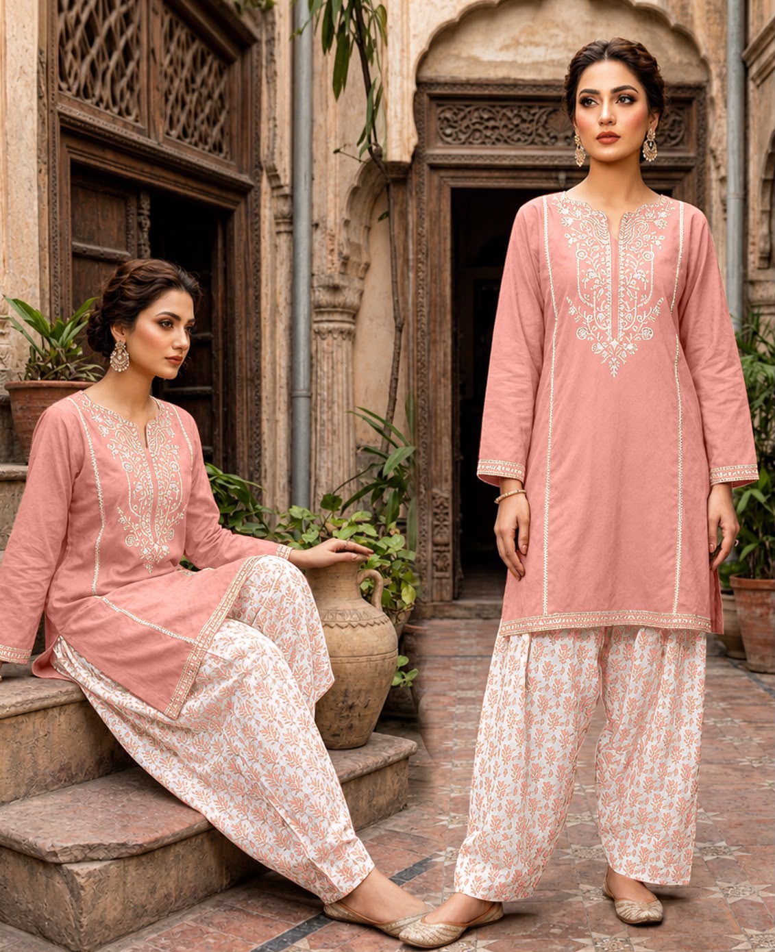 🌼 Self Jacquard Lawn Chicken Kari – Premium 2 Piece Suit