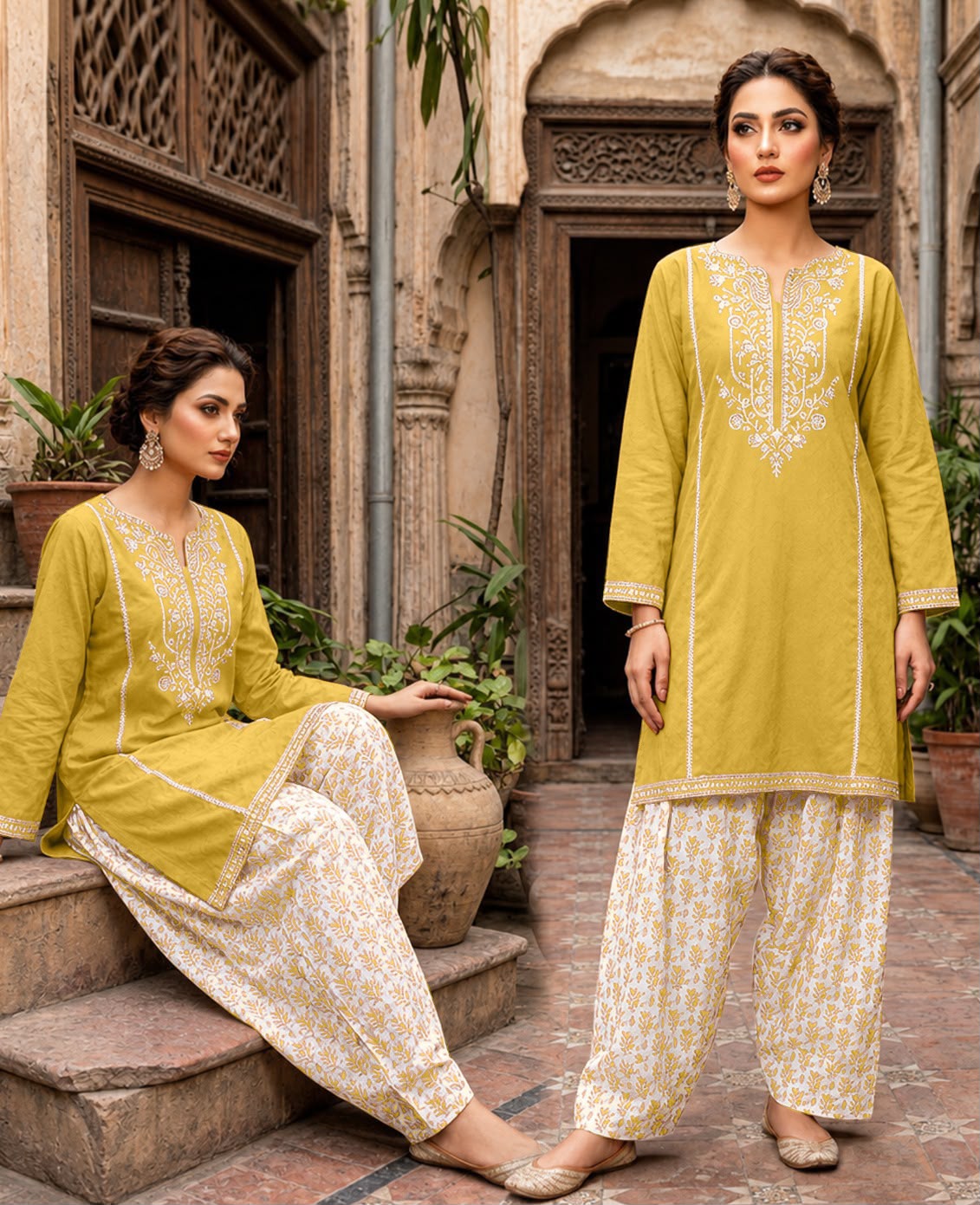 🌼 Self Jacquard Lawn Chicken Kari – Premium 2 Piece Suit