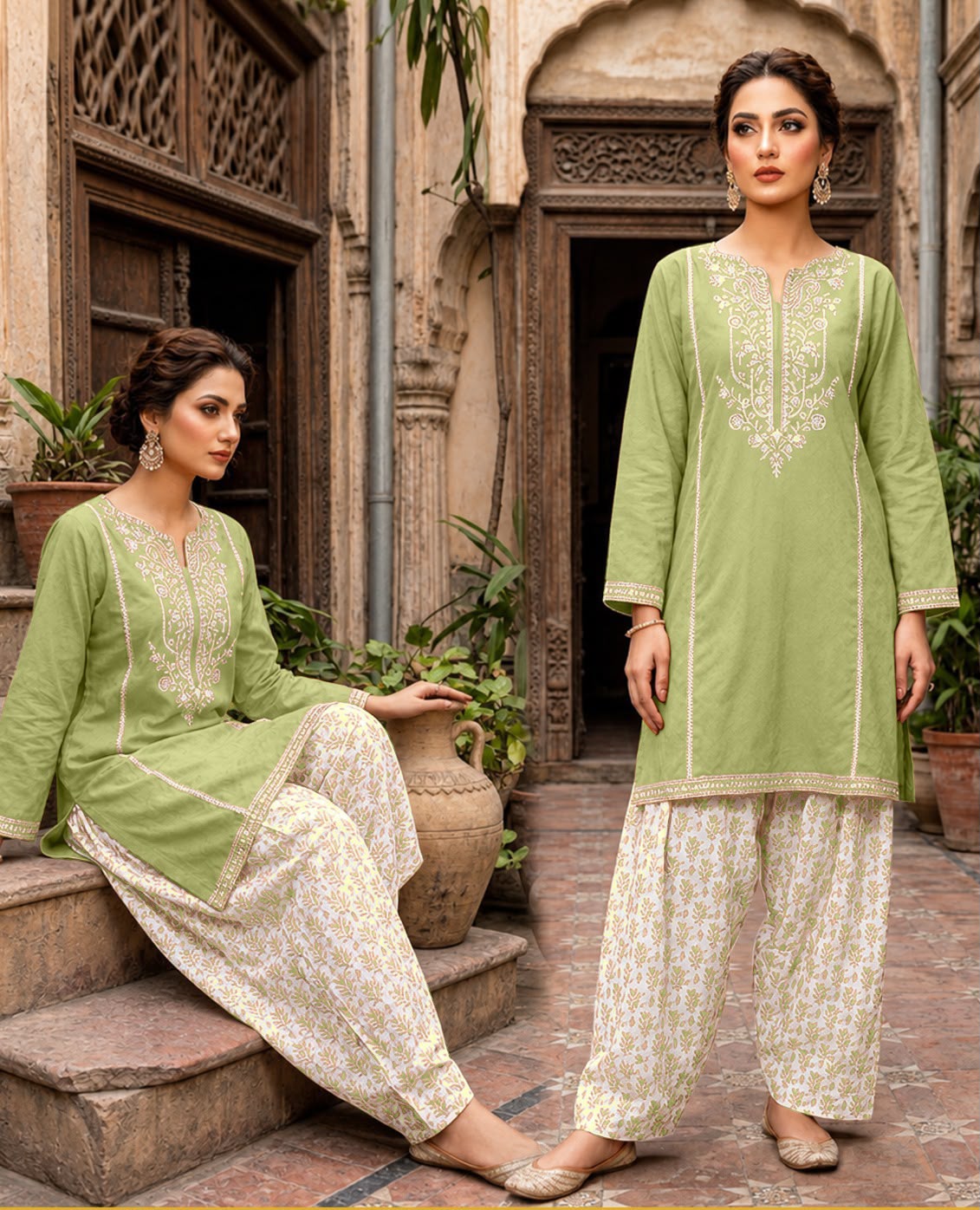 🌼 Self Jacquard Lawn Chicken Kari – Premium 2 Piece Suit