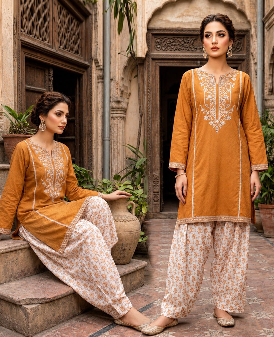 🌼 Self Jacquard Lawn Chicken Kari – Premium 2 Piece Suit