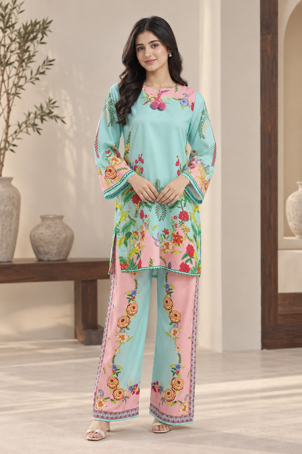 ETHNC INSPIRED — PREMIUM SUMMER SILK 2 PIECE SUIT 🌸 Feroze
