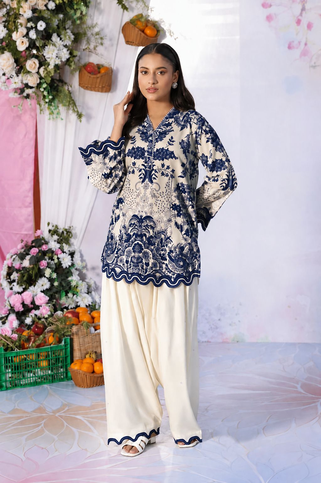 SKY BLOSSOM — 2 PIECE SUIT (Navy)