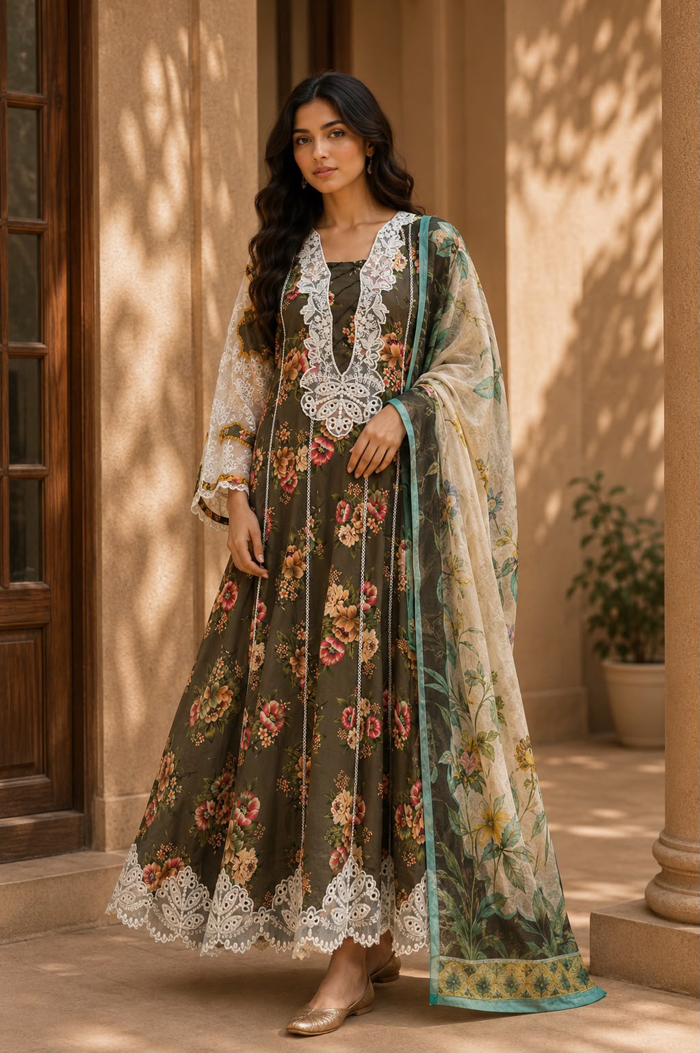 Aneela’s Inspired LUXURY LAWN FORMALS (Green)