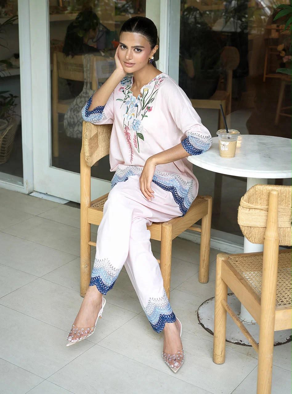 ZAINAB CHOTTANI INSPIRED FREESIA EMB 2 PIECE SUIT (SKIN)