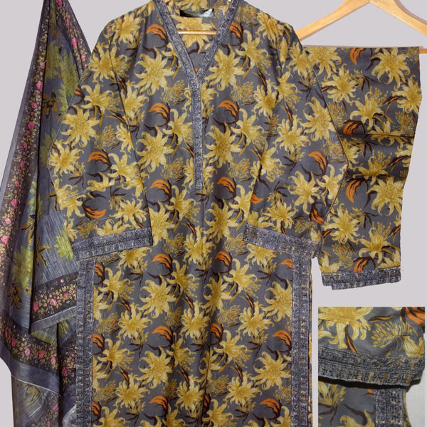 PREMIUM LAWN 3D PRINTED 3 PCS