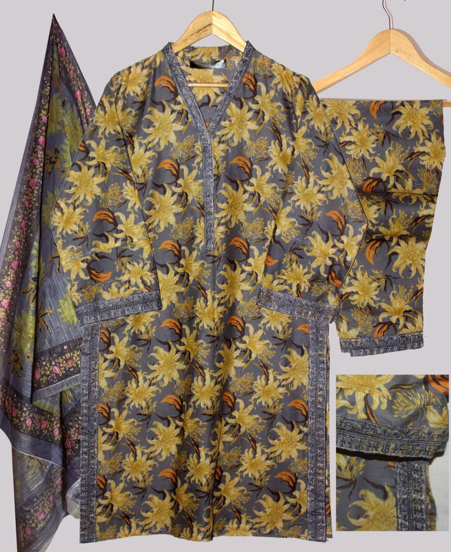 PREMIUM LAWN 3D PRINTED 3 PCS