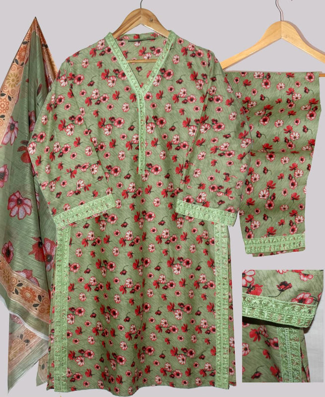 PREMIUM LAWN 3D PRINTED 3 PCS