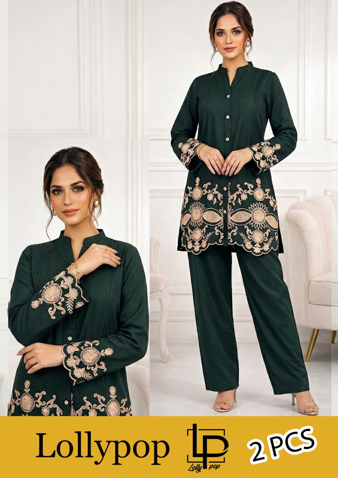 LP ZAVIAR EMB 2 PCS SUIT