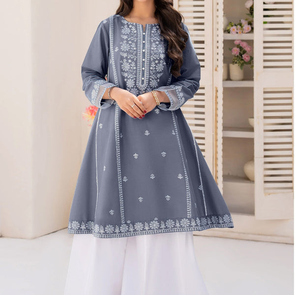 NAQSH by AMROHI EMB 2 PCS SUIT – FROCK STYLE (LAACHA PANTS)