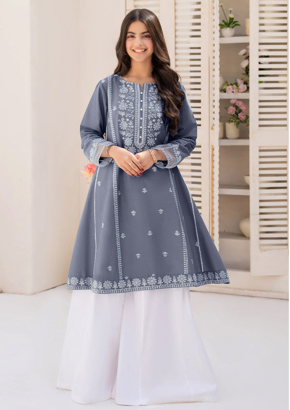 NAQSH by AMROHI EMB 2 PCS SUIT – FROCK STYLE (LAACHA PANTS)
