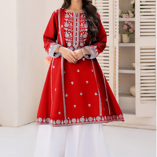 NAQSH by AMROHI EMB 2 PCS SUIT – FROCK STYLE (LAACHA PANTS)