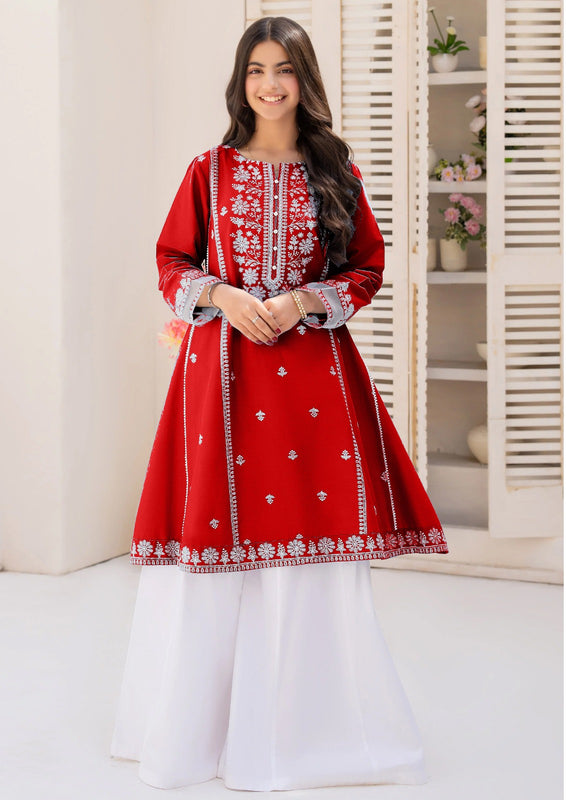 NAQSH by AMROHI EMB 2 PCS SUIT – FROCK STYLE (LAACHA PANTS)