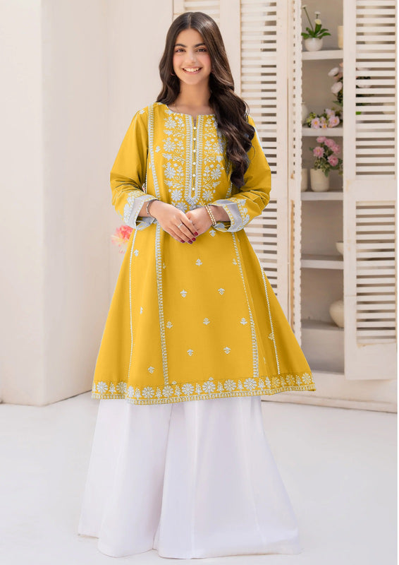 NAQSH by AMROHI EMB 2 PCS SUIT – FROCK STYLE (LAACHA PANTS)