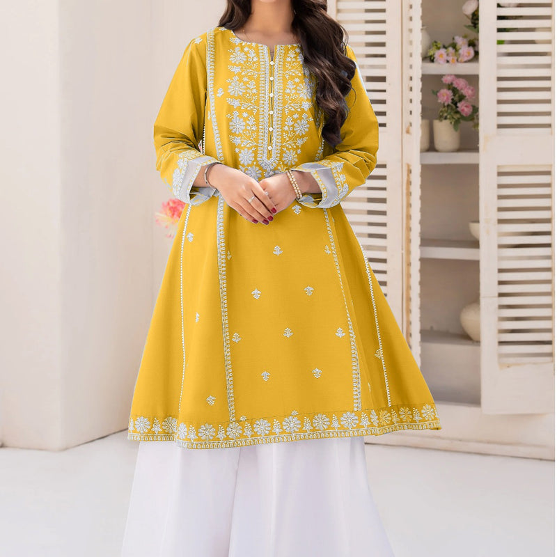 NAQSH by AMROHI EMB 2 PCS SUIT – FROCK STYLE (LAACHA PANTS)
