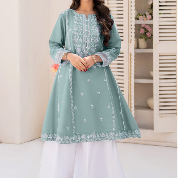 NAQSH by AMROHI EMB 2 PCS SUIT – FROCK STYLE (LAACHA PANTS)