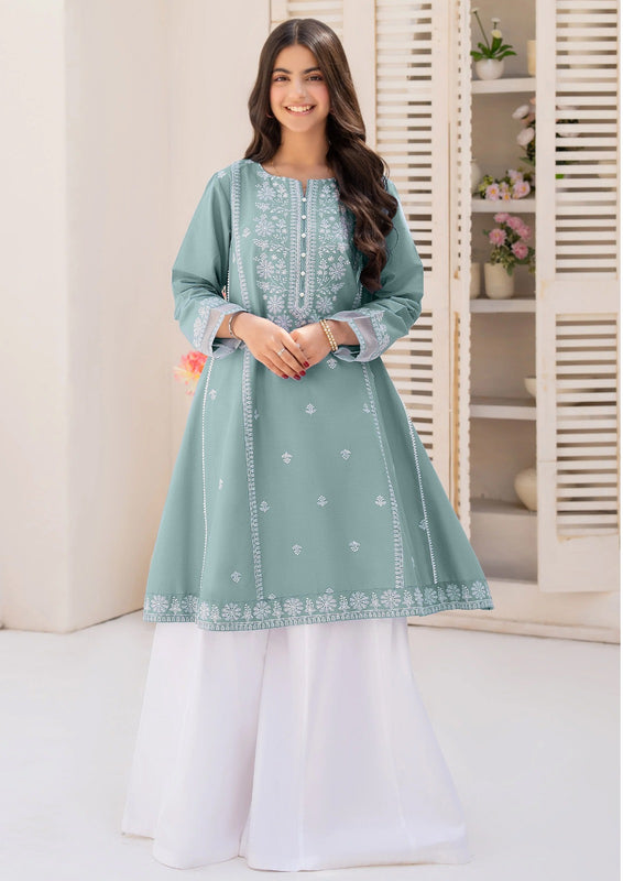 NAQSH by AMROHI EMB 2 PCS SUIT – FROCK STYLE (LAACHA PANTS)
