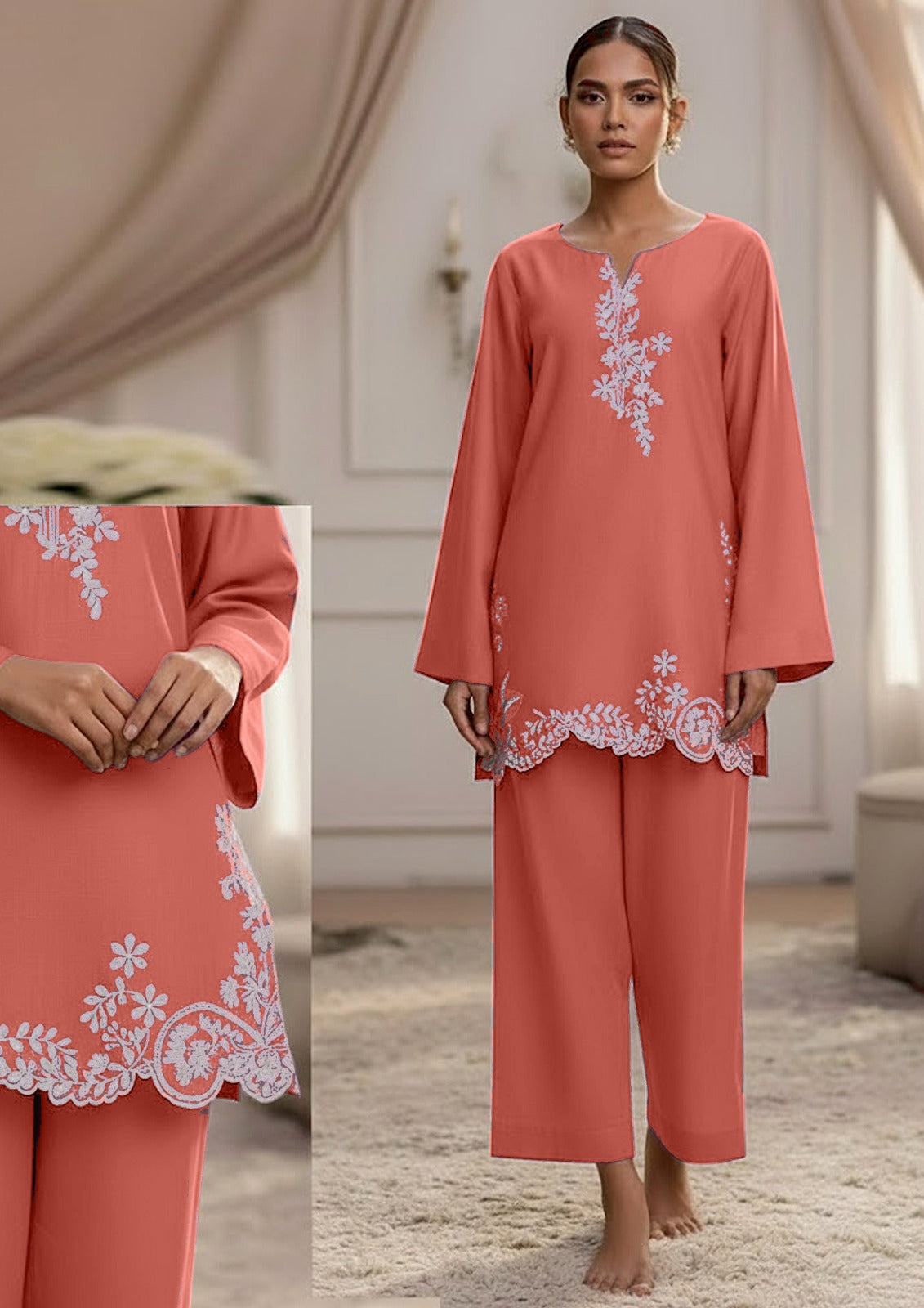 EGO Embroidered Cutwork 2-Piece Suit ✨ Rs 2099/- per suit stitched