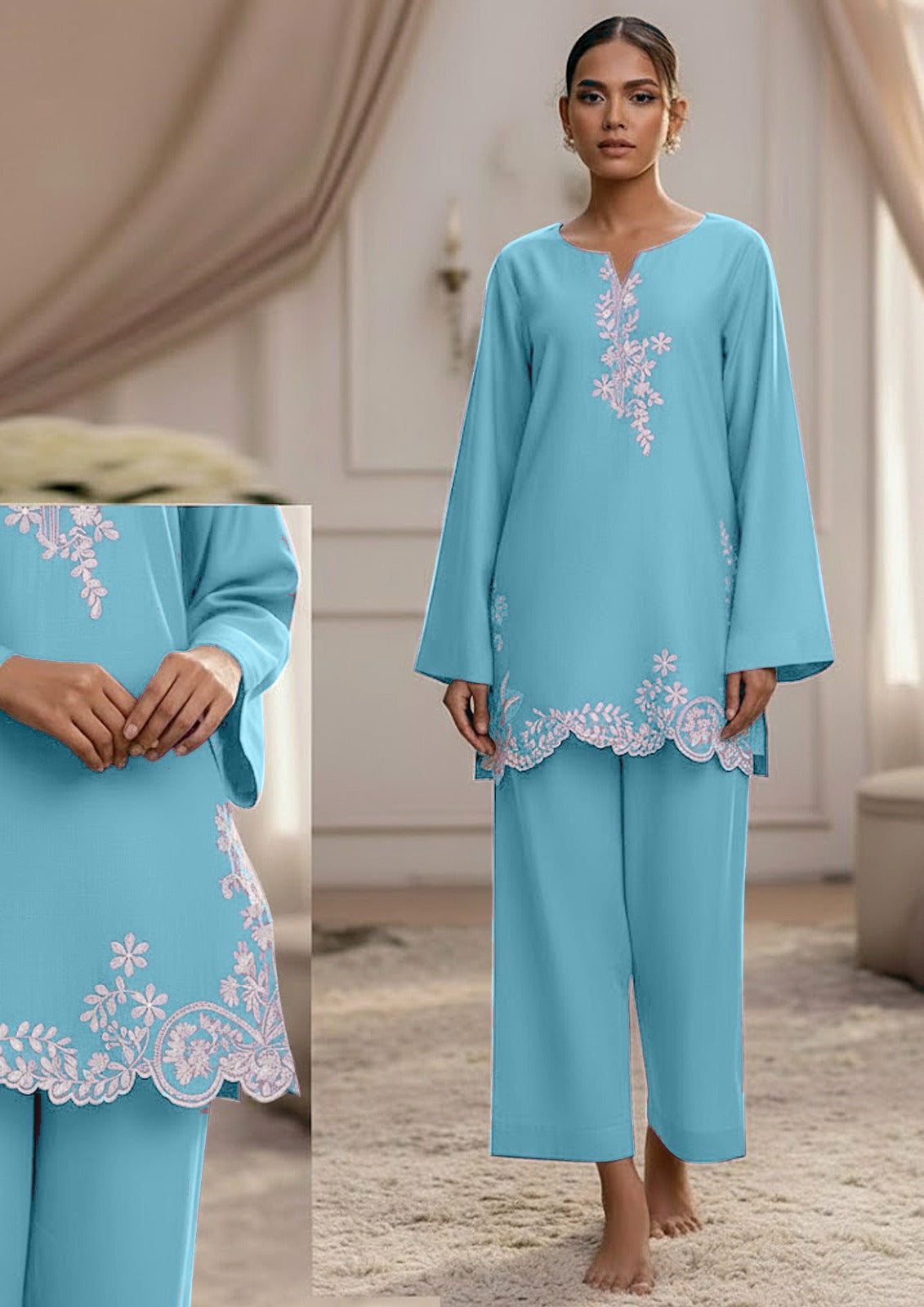 EGO Embroidered Cutwork 2-Piece Suit ✨ Rs 2099/- per suit stitched