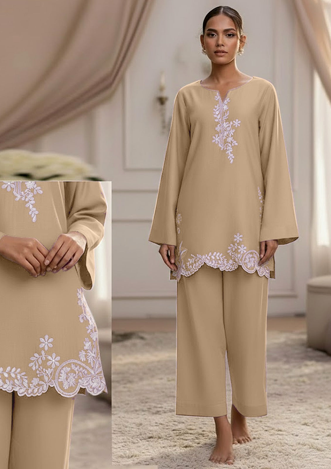 EGO Embroidered Cutwork 2-Piece Suit ✨ Rs 2099/- per suit stitched