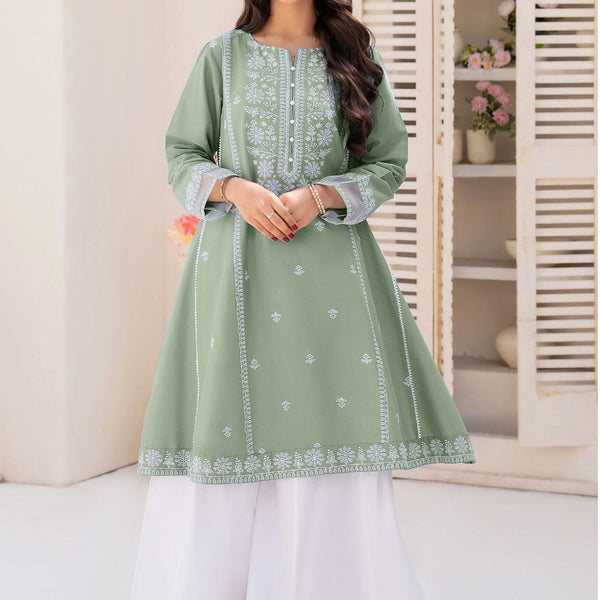 NAQSH by AMROHI EMB 2 PCS SUIT – FROCK STYLE (LAACHA PANTS)