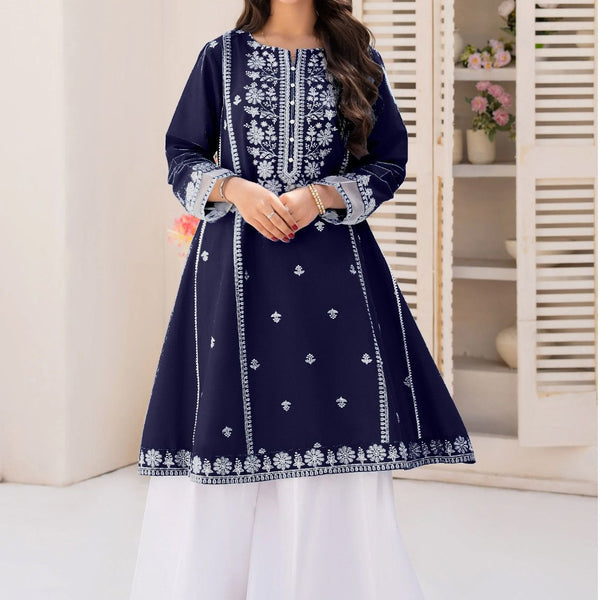 NAQSH by AMROHI EMB 2 PCS SUIT – FROCK STYLE (LAACHA PANTS)