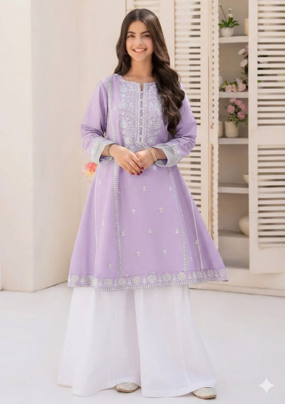 NAQSH by AMROHI EMB 2 PCS SUIT – FROCK STYLE (LAACHA PANTS)