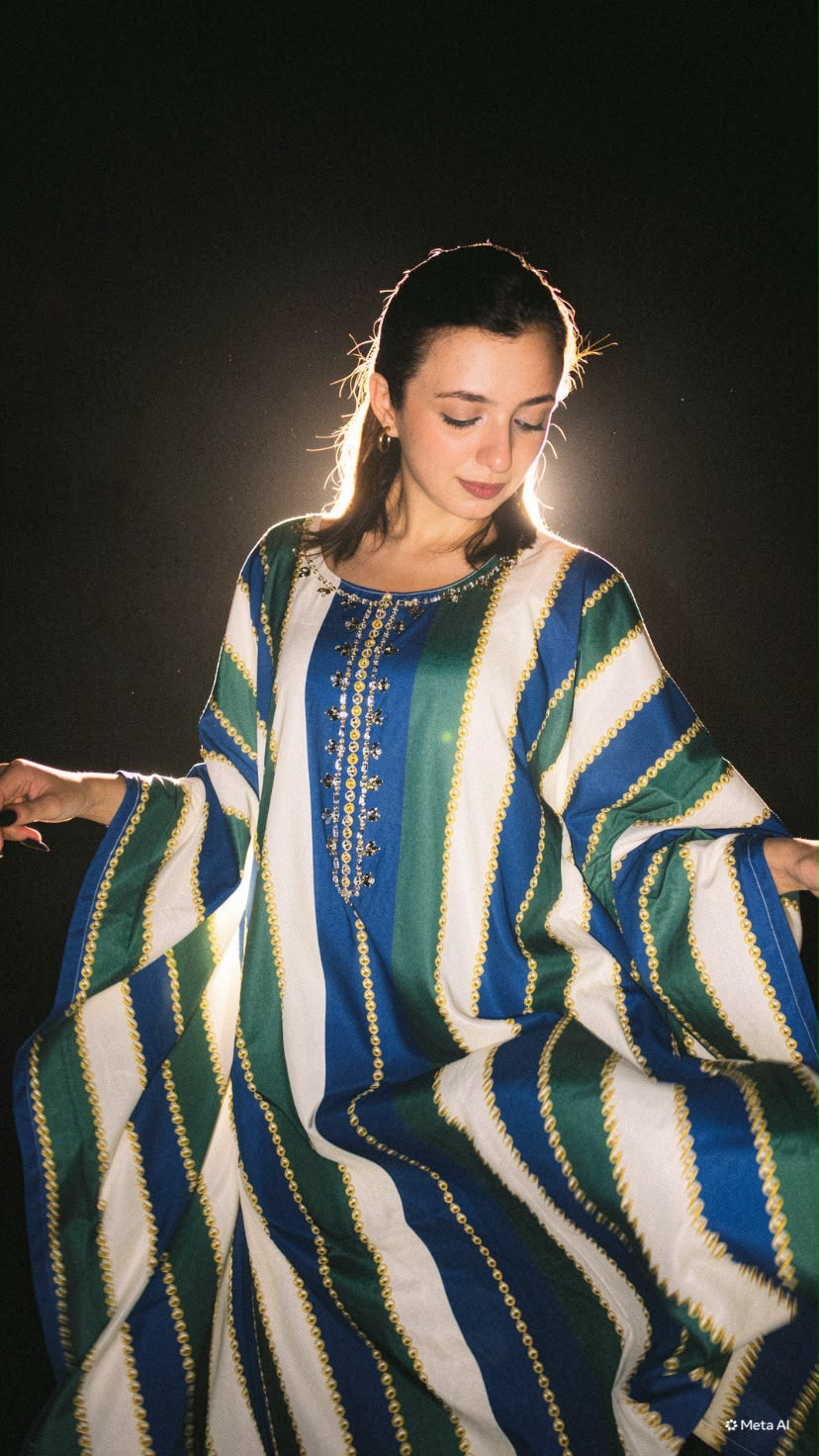 FUSION LONG PREMIUM NAYEL KAFTAN (HANDWORK)