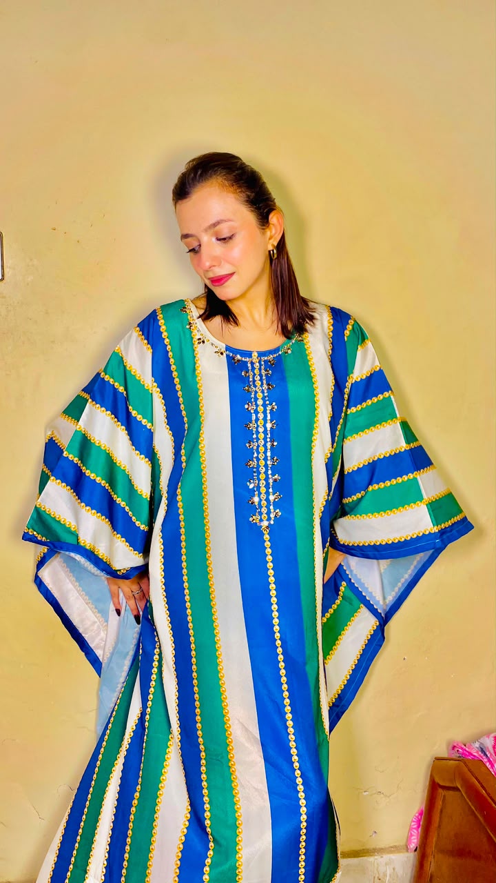 FUSION LONG PREMIUM NAYEL KAFTAN (HANDWORK)