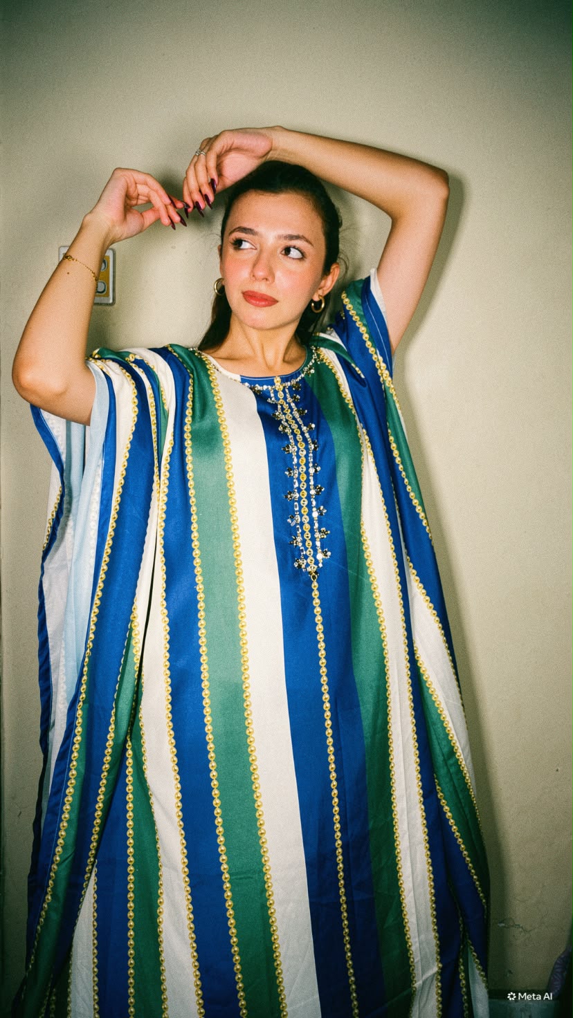 FUSION LONG PREMIUM NAYEL KAFTAN (HANDWORK)
