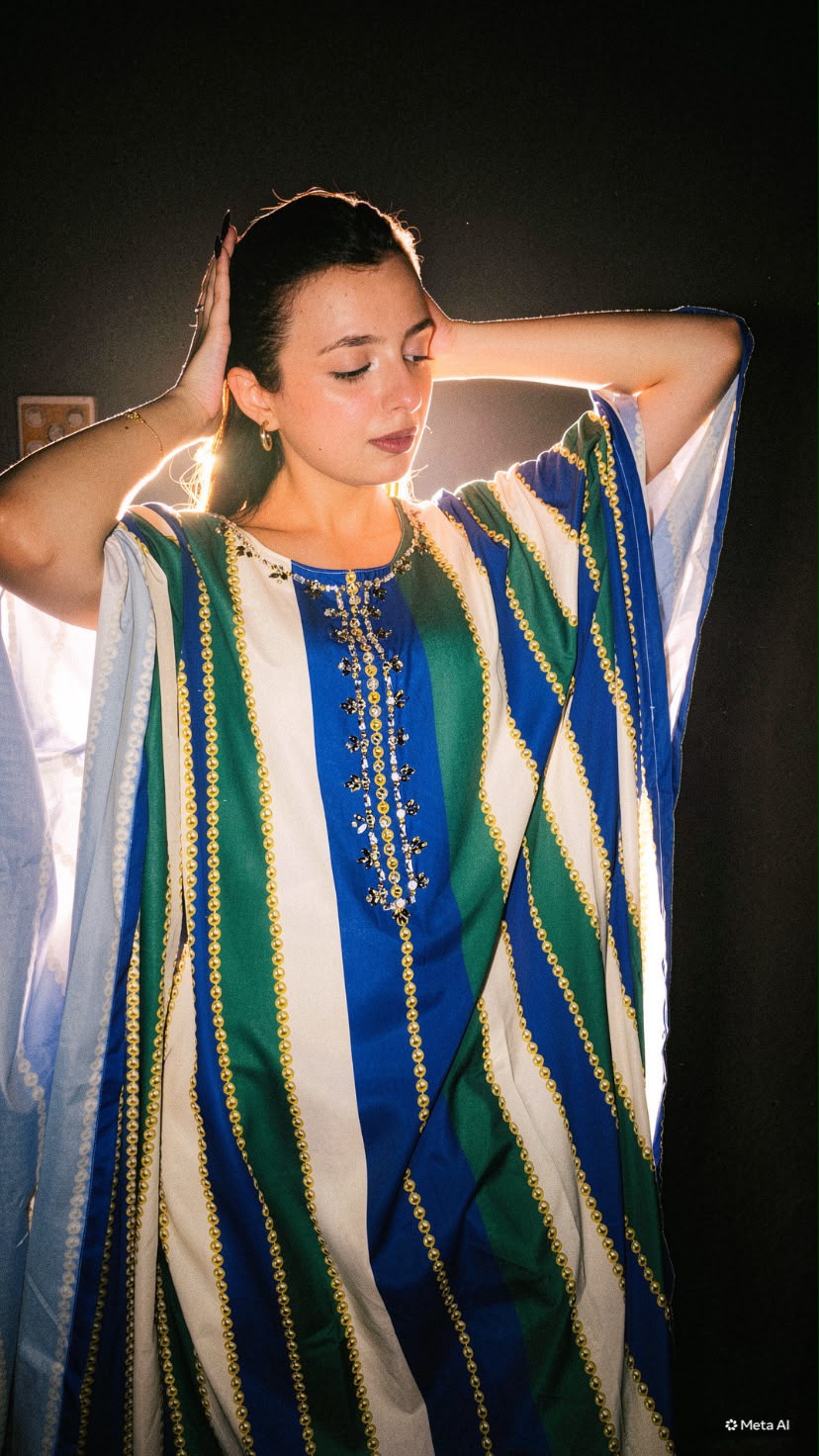FUSION LONG PREMIUM NAYEL KAFTAN (HANDWORK)