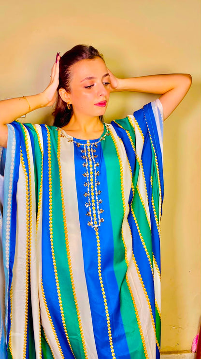 FUSION LONG PREMIUM NAYEL KAFTAN (HANDWORK)