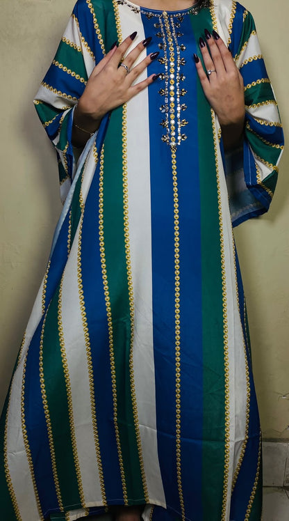FUSION LONG PREMIUM NAYEL KAFTAN (HANDWORK)
