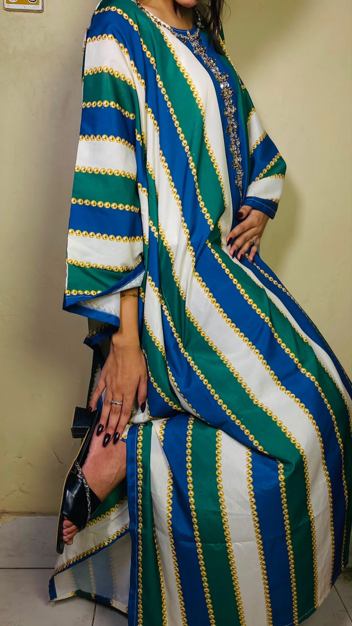 FUSION LONG PREMIUM NAYEL KAFTAN (HANDWORK)
