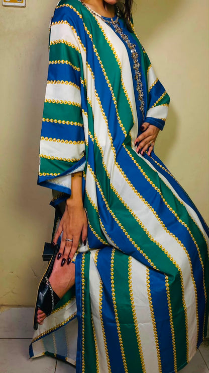 FUSION LONG PREMIUM NAYEL KAFTAN (HANDWORK)
