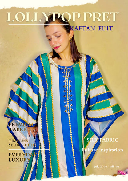 FUSION LONG PREMIUM NAYEL KAFTAN (HANDWORK)
