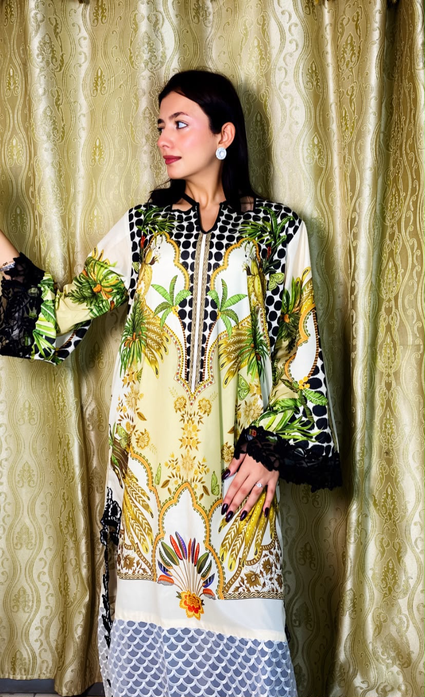 Maria B Inspired Luxury 2-Piece Suit – Long Shirt || PRICE 3499/- SL00249