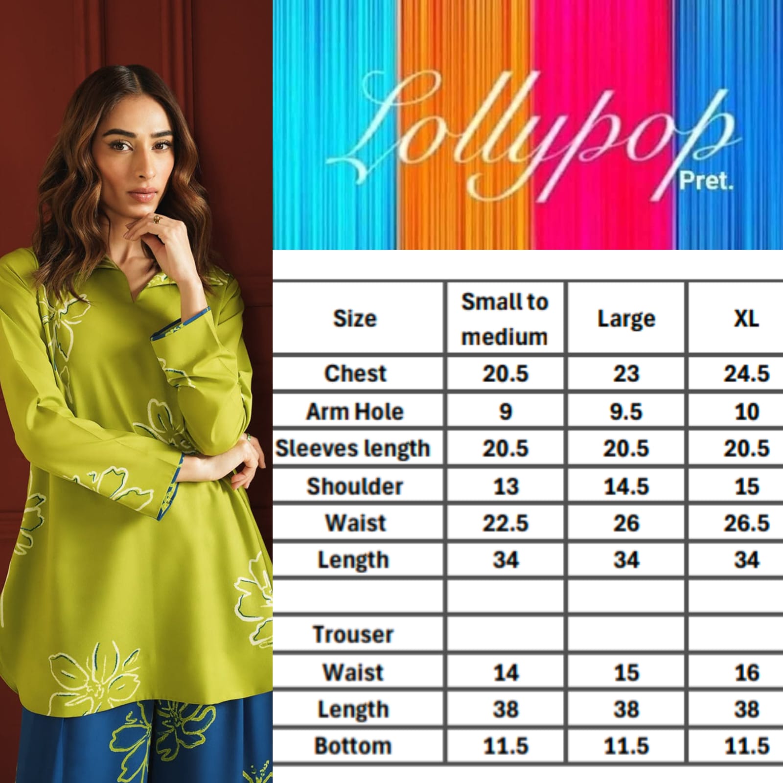 Lulusar Inspired Premium Silk Kurti Set – 2 Piece Green & Blue