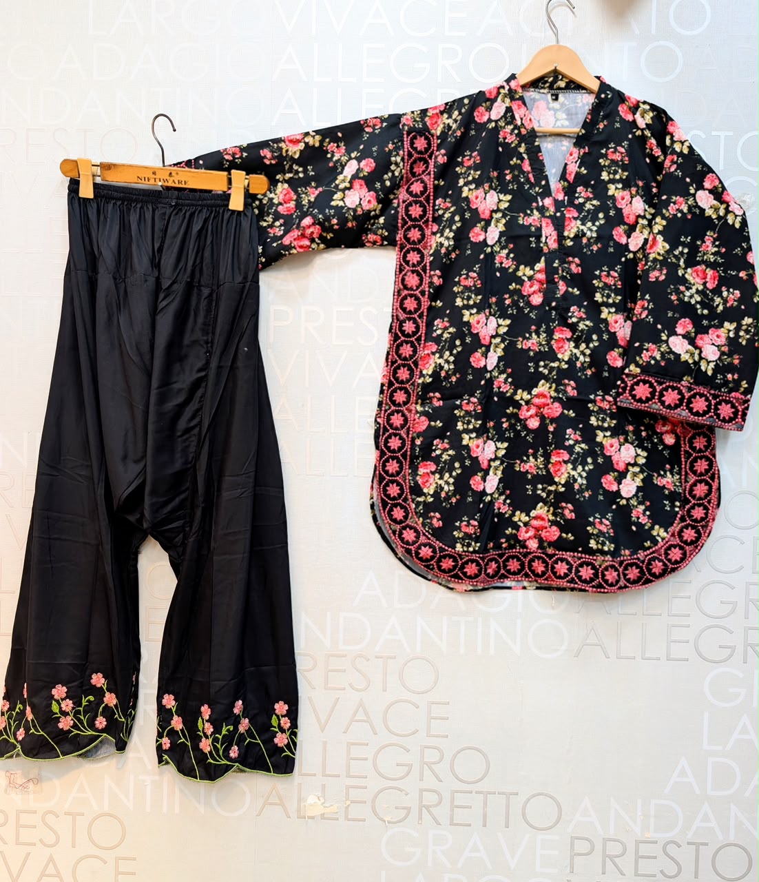 Ethnic Inspired “FLORAL ICE”Embroidered 2 Piece Shalwar Suit