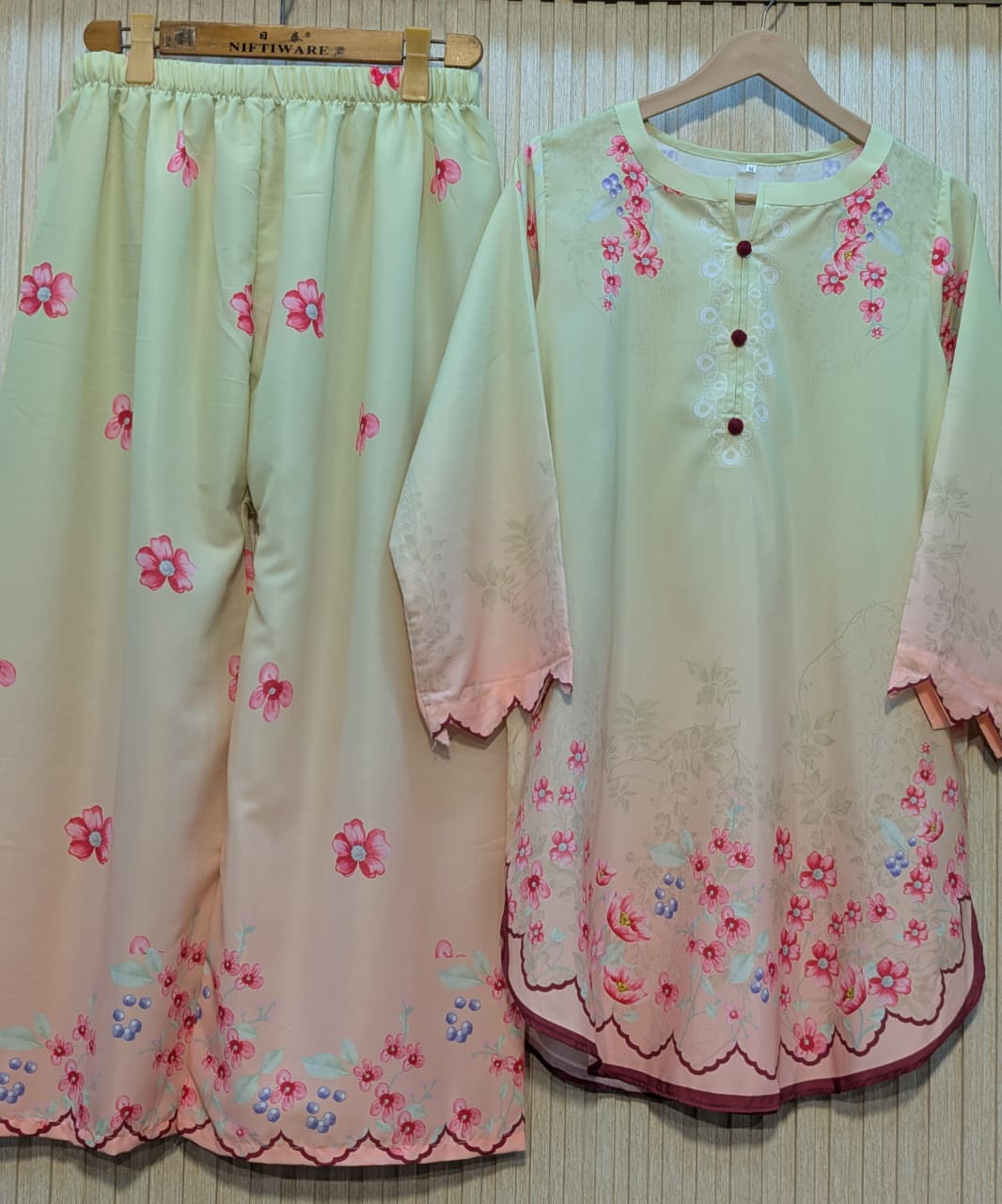 ETHNC INSPIRED — PREMIUM SUMMER SILK 2 PIECE SUIT 🌸 Pista