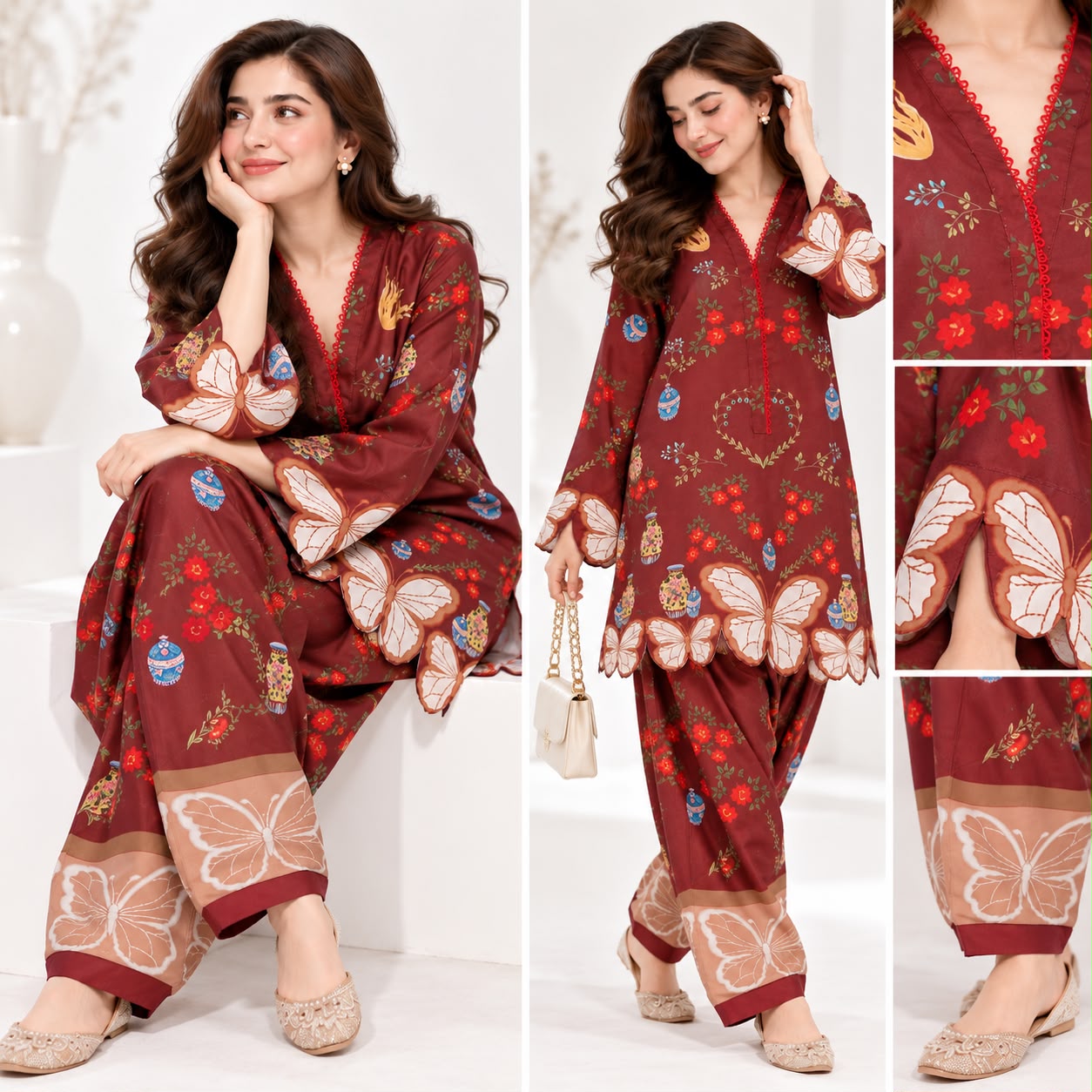 TARANG BY ETHNC INSPIRED SHALWAR SUIT (MAROON)