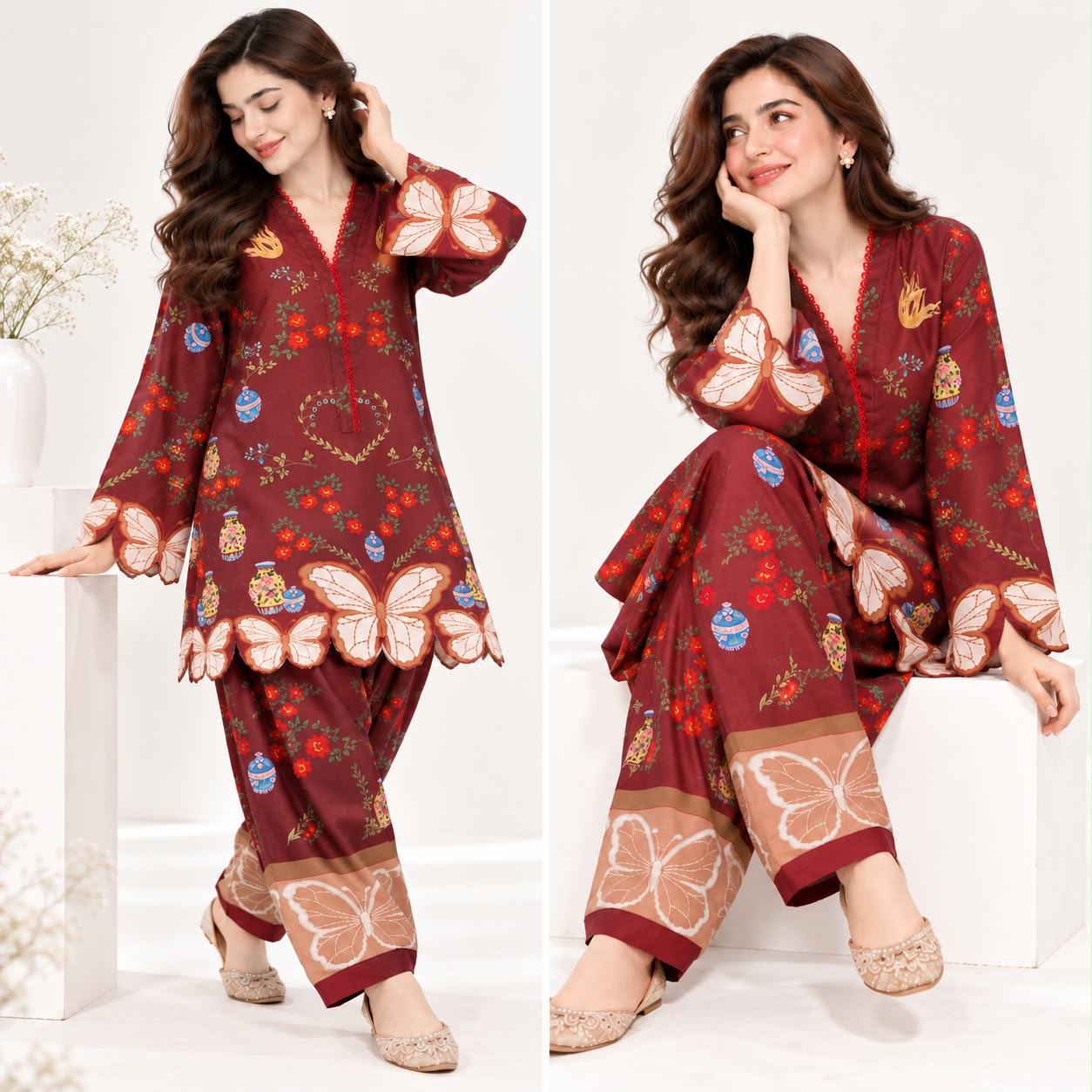 TARANG BY ETHNC INSPIRED SHALWAR SUIT (MAROON)