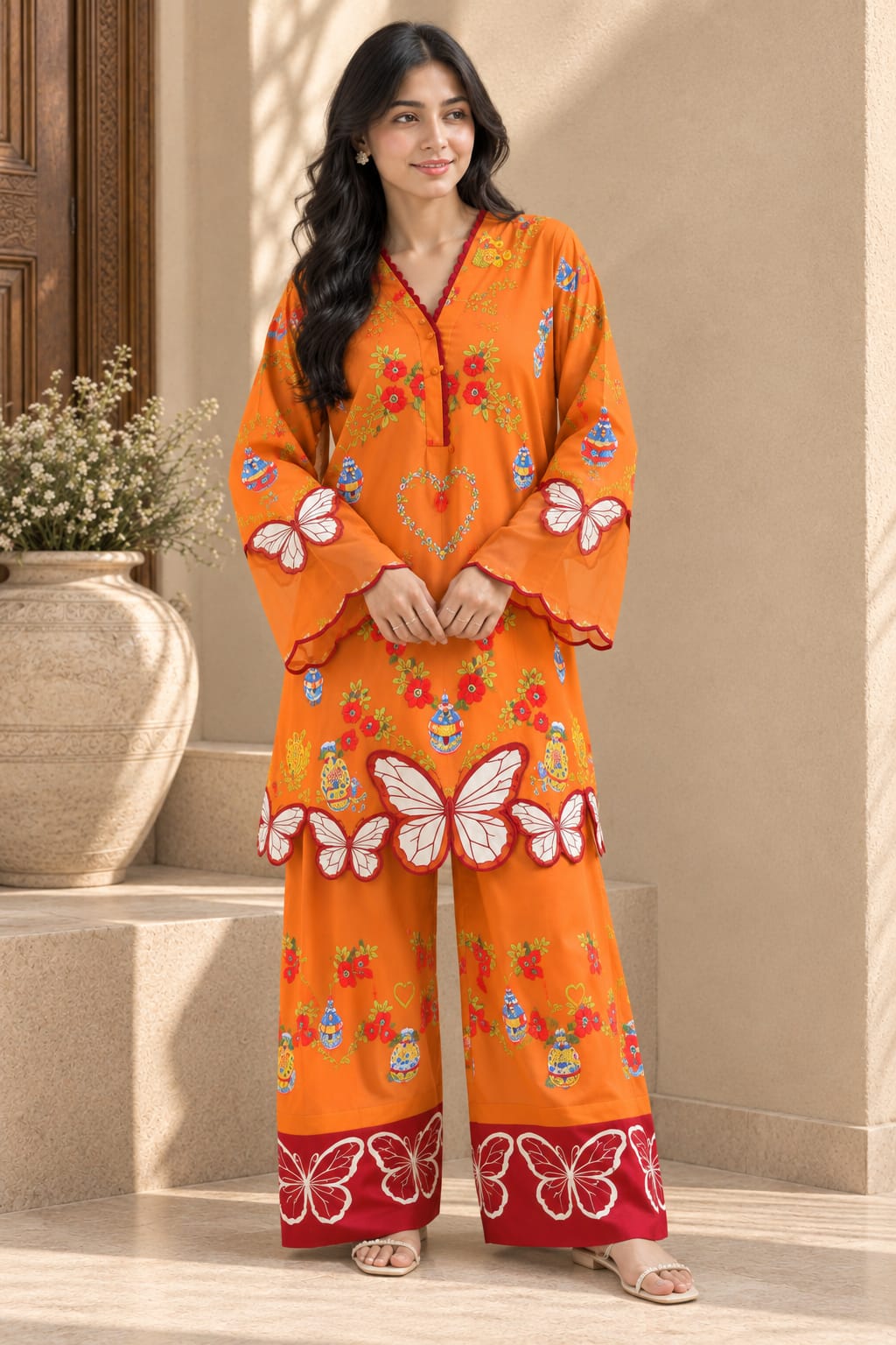 TARANG BY ETHNC INSPIRED SHALWAR SUIT (ORANGE)