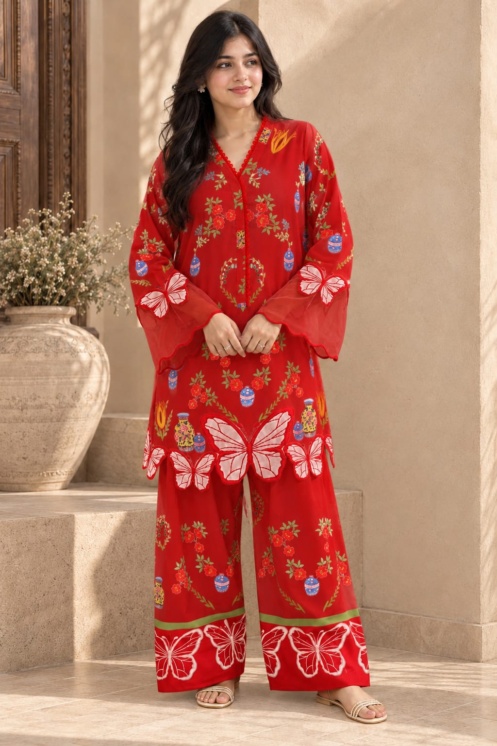 TARANG BY ETHNC INSPIRED SHALWAR SUIT (RED)